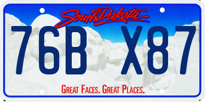 SD license plate 76BX87