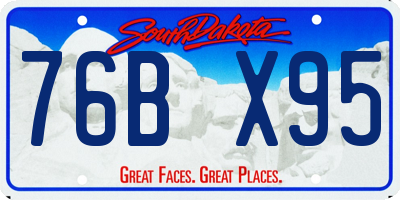 SD license plate 76BX95