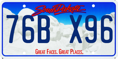 SD license plate 76BX96