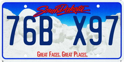 SD license plate 76BX97