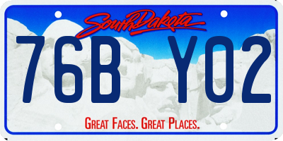 SD license plate 76BY02