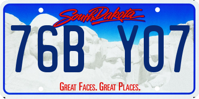SD license plate 76BY07