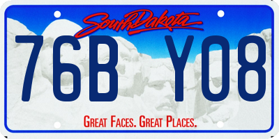 SD license plate 76BY08