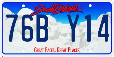 SD license plate 76BY14