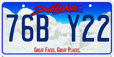 SD license plate 76BY22