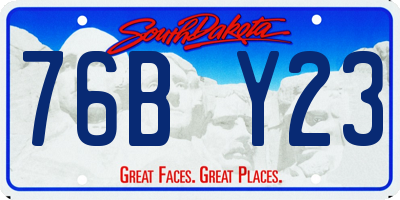 SD license plate 76BY23