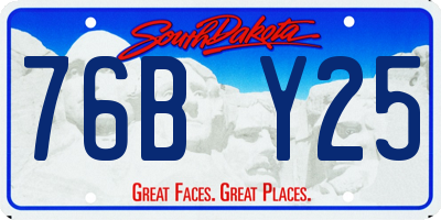 SD license plate 76BY25