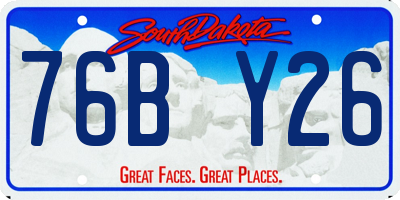 SD license plate 76BY26