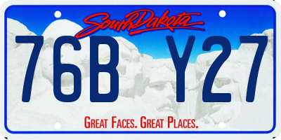 SD license plate 76BY27
