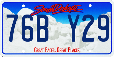SD license plate 76BY29