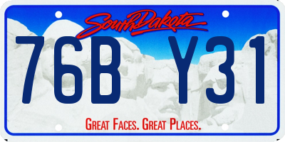 SD license plate 76BY31