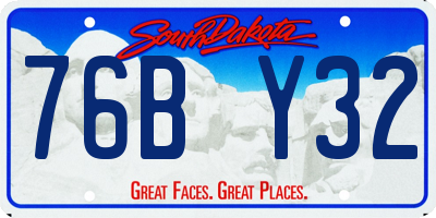 SD license plate 76BY32