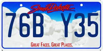 SD license plate 76BY35