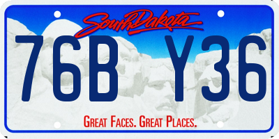 SD license plate 76BY36