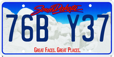 SD license plate 76BY37