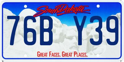 SD license plate 76BY39