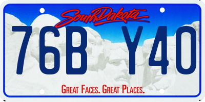 SD license plate 76BY40