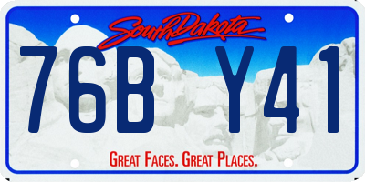 SD license plate 76BY41