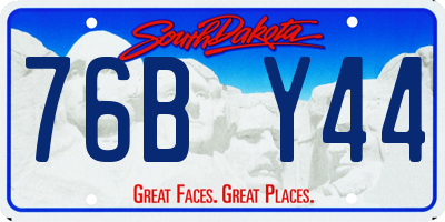 SD license plate 76BY44