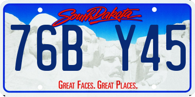 SD license plate 76BY45