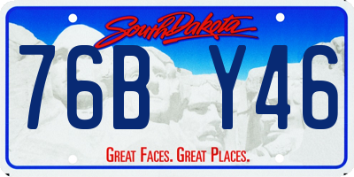 SD license plate 76BY46
