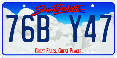 SD license plate 76BY47
