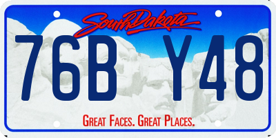 SD license plate 76BY48