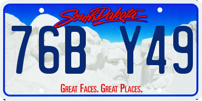 SD license plate 76BY49