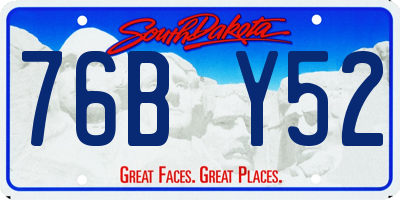 SD license plate 76BY52