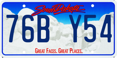 SD license plate 76BY54