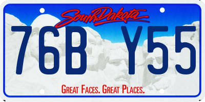 SD license plate 76BY55