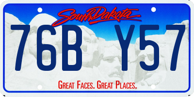SD license plate 76BY57
