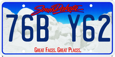 SD license plate 76BY62