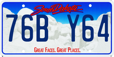 SD license plate 76BY64