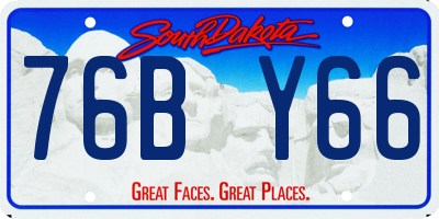 SD license plate 76BY66