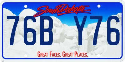 SD license plate 76BY76