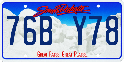SD license plate 76BY78