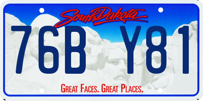 SD license plate 76BY81