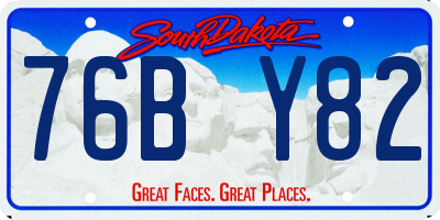 SD license plate 76BY82