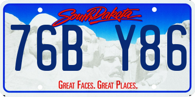 SD license plate 76BY86