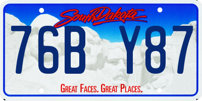 SD license plate 76BY87