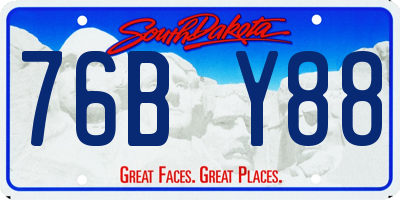 SD license plate 76BY88