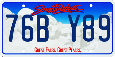 SD license plate 76BY89