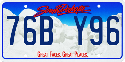 SD license plate 76BY96