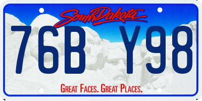 SD license plate 76BY98