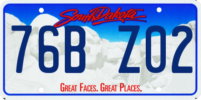 SD license plate 76BZ02