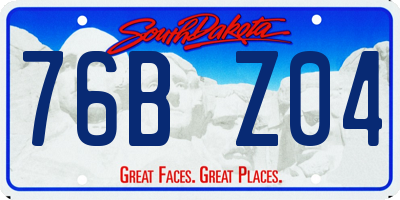 SD license plate 76BZ04