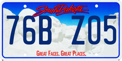 SD license plate 76BZ05
