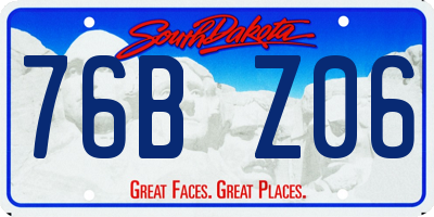 SD license plate 76BZ06