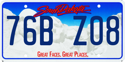 SD license plate 76BZ08